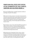 PENNSYLVANIA REAL ESTATE STATE PORTION&NewLine;ACTUAL EXAMINATION TEST 2026 COMPLETE&NewLine;QUESTIONS AND SOLUTIONS GRADED A&plus;