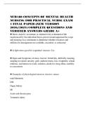 NUR180 CONCEPTS OF MENTAL HEALTH&NewLine;NURSING FOR PRACTICAL NURSE EXAM&NewLine;1 FINAL PAPER &lpar;NEW VERSION&NewLine;2026&sol;2027&rpar; COMPLETE QUESTIONS AND&NewLine;VERIFIED ANSWERS GRADE A&plus;