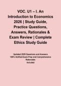 VOC&period; U1 &ndash; I&period; An Introduction to Economics 2026 &vert; Study Guide&comma; Practice Questions&comma; Answers&comma; Rationales & Exam Review&NewLine;&NewLine;