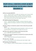 PEPP FINAL CERTIFICATION SCRIPT&NewLine;2026 QUESTIONS WITH SOLUTIONS&NewLine;GRADED A&plus;