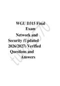WGU D315 Final Exam Study Guide &vert; Network and Security Practice Test &vert; 2026&sol;2027
