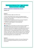Organizational Behavior Final &ndash; Higher Education &NewLine;Business Curriculum &ndash; 2026&sol;2027