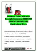 Business Policy Mid-Term Exam 2026&sol;2027 &ndash; 18 Questions & Answers &vert; Strategic Management&comma; SWOT&comma; Strategy Implementation & Corporate Governance