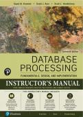 Instructor's Manual for Database Processing&colon; Fundamentals&comma; Design&comma; and Implementation&comma; 16th Edition &lpar;Kroenke&comma; Auer&comma; Vandenberg & Yoder&comma; 2021&rpar; &vert; All Chapters 1&ndash;13 Covered&NewLine;