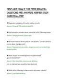 NRNP 6531 EXAM 2 TEST PAPER 2026 FULL QUESTIONS AND ANSWERS VERIFIED STUDY
