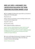 NRNP 6531 WEEK 4 ASSIGNMENT 2026 CERTIFICATION EVALUATION TEST PAPER