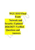 WGU D315 Final Exam Study Guide &vert; Network and Security Practice Test &vert; 2026&sol;2027