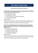QFA Regulations Exam &mdash; Practice Questions with Answers