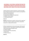 CALIFORNIA C-10 ELECTRICAL CONTRACTOR PRACTICE &NewLine;EXAMINATION COMPLETE QUESTIONS AND DETAILED &NewLine;SOLUTIONS LATEST UPDATE THIS YEAR JUST RELEASED 
