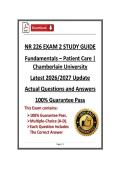 NR 226 Exam 2 Study Guide &vert; Fundamentals &ndash; Patient Care &vert; Chamberlain &vert; Latest 2026&sol;2027 Update &lpar;PDF&rpar;