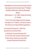 Test Bank for Crime and Criminal Justice&colon; Concepts and Controversies 3rd Edition By Stacy Mallicoat&comma; Denise Paquette Boots &lpar;All Chapters 1-14&comma; 100&percnt; Original Verified&comma; A&plus; Grade&rpar;