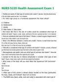 NURS 5220 Health Assessment Exam 1