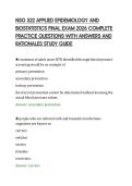 NSG 522 APPLIED EPIDEMIOLOGY AND BIOSTATISTICS FINAL EXAM 2026 COMPLETE
