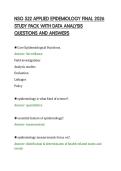 NSG 522 APPLIED EPIDEMIOLOGY FINAL 2026 STUDY PACK WITH DATA ANALYSIS QUESTIONS