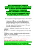 ANCC NURSING PROFESSIONAL &NewLine;DEVELOPMENT &lpar;NPD-BC&rpar; PRACTICE EXAM &NewLine;WITH ACTUAL QUESTIONS AND VERIFIED &NewLine;ANSWERS&comma; PLUS EXPLAINED &NewLine;RATIONALES&sol;EXPERT VERIFIED FOR &NewLine;GUARANTEED 100&percnt; PASS 2026&sol;LATEST &NewLine;UPDATE&sol;INSTANT DOWNLOAD PDF 