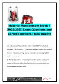 Materiel Management Block 1 Exam Questions & Answers 2026&sol;2027 &vert; 99 Questions &vert; AFSC 2S0X1&comma; AFFORGEN&comma; LRS&comma; Controlled Materiel&comma; ILS-S&comma; NSN & ERRCD