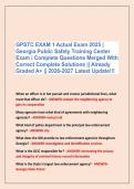 GPSTC EXAM 1 Actual Exam 2025 &vert; &NewLine;Georgia Public Safety Training Center &NewLine;Exam &vert; Complete Questions Merged With &NewLine;Correct Complete Solutions &vert;&vert; Already &NewLine;Graded A&plus; &vert;&vert; 2026-2027 Latest Update&excl;&excl;&excl;