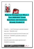 Materiel Management Block 1 Test Questions & Answers 2026&sol;2027 &vert; 56 Questions &vert; AEF&comma; AFSC 2S0X1&comma; LRS&comma; DLA&comma; NWRM&comma; COMSEC & OPSEC