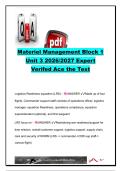 Materiel Management Block 1 Unit 3 Questions & Answers 2026&sol;2027 &vert; 98 Questions &vert; LRS&comma; AFMC&comma; DLA&comma; NWRM&comma; COMSEC & Physical Security &vert; AFSC 2S0X1