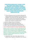 CERTIFIED EMERGENCY NURSE &lpar;CEN&rpar; &NewLine;PRACTICE EXAM WITH ACTUAL &NewLine;QUESTIONS AND VERIFIED ANSWERS&comma; &NewLine;PLUS EXPLAINED RATIONALES&sol;EXPERT &NewLine;VERIFIED FOR GUARANTEED 100&percnt; PASS &NewLine;2026&sol;LATEST UPDATE&sol;INSTANT &NewLine;DOWNLOAD PDF 