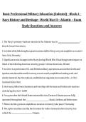 Basic Professional Military Education &lpar;Enlisted&rpar; Block 2 Navy History and Heritage World War II Atlantic Exam Study Questions and Answers&comma; 2027&sol;2028 Exam Preparation Material