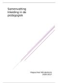 Samenvatting Inleiding in de pedagogiek -  contact maken en pedagogische relatie opbouwen