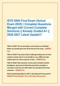 ISYE 6644 Final Exam &lpar;Actual &NewLine;Exam 2025&rpar; &vert; Complete Questions&NewLine;Merged with Correct Complete &NewLine;Solutions &vert;&vert; Already Graded A&plus; &vert;&vert; &NewLine;2026-2027 Latest Update&excl;&excl;&excl;