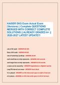 KAISER EKG Exam Actual Exam &NewLine;&lpar;Versions&rpar; &vert; Complete QUESTIONS &NewLine;MERGED WITH CORRECT COMPLETE &NewLine;SOLUTIONS &vert;&vert; ALREADY GRADED A&plus; &vert;&vert; &NewLine;2026-2027 LATEST UPDATE&excl;&excl;&excl;
