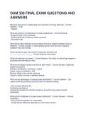OAM 330 FINAL EXAM QUESTIONS AND ANSWERS