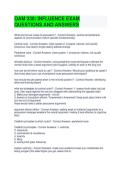 OAM 330 INFLUENCE EXAM QUESTIONS AND ANSWERS