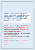 NSG 552 Psychopharmacology Exam 2 &NewLine;&lpar;Actual Exam 2025&rpar; &vert; Complete QUESTIONS &NewLine;MERGED WITH CORRECT COMPLETE &NewLine;SOLUTIONS &vert;&vert; ALREADY GRADED A&plus; &vert;&vert; &NewLine;2026-2027 LATEST UPDATE&excl;&excl;&excl;