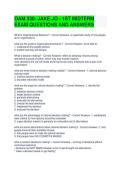 OAM 330- JAKE JO - 1ST MIDTERM EXAM QUESTIONS AND ANSWERS