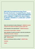 NSG 552 Psychopharmacology Exam &NewLine;Bundle &lpar;Versions&rpar; &vert; Complete Exams &vert; Exam &NewLine;1&comma; 2&comma; 3 and Final Exam QUESTIONS MERGED &NewLine;WITH CORRECT COMPLETE SOLUTIONS &vert;&vert; &NewLine;ALREADY GRADED A&plus; &vert;&vert; 2026-2027 LATEST &NewLine;UPDATE&excl;&excl;&excl;
