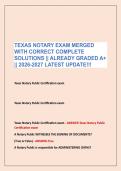 TEXAS NOTARY EXAM MERGED &NewLine;WITH CORRECT COMPLETE &NewLine;SOLUTIONS &vert;&vert; ALREADY GRADED A&plus; &NewLine;&vert;&vert; 2026-2027 LATEST UPDATE&excl;&excl;&excl;