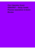 Pool Operator Exam 2026&sol;2027 Latest Update &vert; Verified Questions & Answers &vert; Study Guide&comma; Practice Questions & Exam Review