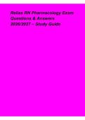 Relias RN Pharmacology Exam 2026&sol;2027 Latest Update &vert; Verified Questions & Answers &vert; Study Guide & Exam Review
