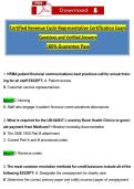 Certified Revenue Cycle Representative Certification Exam &NewLine;Questions and Verified Answers &NewLine;100&percnt; Guarantee Pass