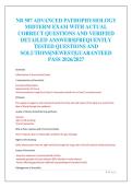 NR 507 ADVANCED PATHOPHYSIOLOGY&NewLine;MIDTERM EXAM WITH ACTUAL&NewLine;CORRECT QUESTIONS AND VERIFIED&NewLine;DETAILED ANSWERS&vert;FREQUENTLY&NewLine;TESTED QUESTIONS AND&NewLine;SOLUTIONS&vert;NEWEST&vert;GUARANTEED&NewLine;PASS 2026&sol;2027