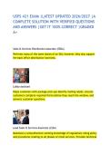 USPS 421 EXAM &vert;LATEST UPDATED 2026&sol;2027 &vert;A COMPLETE SOLUTION WITH VERIFIED QUESTIONS AND ANSWERS &vert;GET IT 100&percnt; CORRECT &vert;GRADED A&plus; 