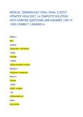 MEDICAL TERMINOLOGY FINAL EXAM &vert;LATEST UPDATED 2026&sol;2027 &vert;A COMPLETE SOLUTION WITH VERIFIED QUESTIONS AND ANSWERS &vert;GET IT 100&percnt; CORRECT &vert;GRADED A&plus; 