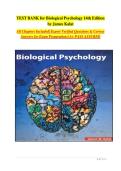 Biological Psychology&comma; 14th Edition by James W&period; Kalat &ndash; Complete Test Bank with Exam Questions&comma; Answers & Detailed Explanations &vert; 2025&sol;2026