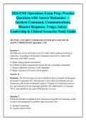 2026 EMS Operations Exam Prep&colon; Practice &NewLine;Questions with Answer Rationales &mdash; &NewLine;Incident Command&comma; Communications&comma; &NewLine;Disaster Response&comma; Triage&comma; Safety&comma; &NewLine;Leadership & Clinical Scenarios Study Guide