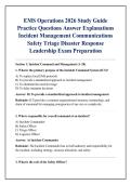 EMS Operations 2026 Study Guide &NewLine;Practice Questions Answer Explanations &NewLine;Incident Management Communications &NewLine;Safety Triage Disaster Response &NewLine;Leadership Exam Preparation