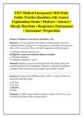 EMT Medical Emergencies 2026 Study &NewLine;Guide&colon; Practice Questions with Answer &NewLine;Explanations Stroke &bull; Diabetes &bull; Seizures &bull; &NewLine;Allergic Reactions &bull; Respiratory Emergencies &NewLine;&bull; Assessment &bull; Preparation