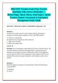 2026 EMT Trauma Exam Prep&colon; Practice &NewLine;Questions with Answer Rationales &mdash; &NewLine;Hemorrhage&comma; Shock&comma; Burns&comma; Head Injury&comma; Spinal &NewLine;Trauma&comma; Patient Assessment & Emergency &NewLine;Management Study Guide 