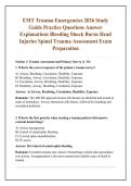 EMT Trauma Emergencies 2026 Study &NewLine;Guide Practice Questions Answer &NewLine;Explanations Bleeding Shock Burns Head &NewLine;Injuries Spinal Trauma Assessment Exam &NewLine;Preparation