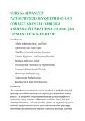 NURS 611 ADVANCED &NewLine;PATHOPHYSIOLOGY QUESTIONS AND &NewLine;CORRECT ANSWERS &lpar;VERIFIED &NewLine;ANSWERS&rpar; PLUS RATIONALES 2026 Q&A &NewLine;&vert; INSTANT DOWNLOAD PDF 