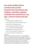 NYC HOME IMPROVEMENT &NewLine;CONTRACTOR LICENSE &NewLine;EXAMINATION QUESTIONS AND &NewLine;CORRECT ANSWERS &lpar;VERIFIED &NewLine;ANSWERS&rpar; PLUS RATIONALES 2026 &NewLine;Q&A &vert; INSTANT DOWNLOAD PDF