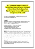 2026 Paramedic Trauma Exam Prep&colon; &NewLine;Practice Questions with Answer Rationales &NewLine;&mdash; Hemorrhage&comma; Shock&comma; Burns&comma; Head &NewLine;Injuries&comma; Spinal Trauma & Emergency &NewLine;Management Study Guide 