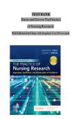 Test Bank for Burns and Grove&rsquo;s the Practice of Nursing Research 9th Edition&NewLine;